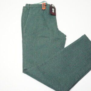Isaia Slim Green Black Woven  Cotton Mens Pants Sz 32 Brand New